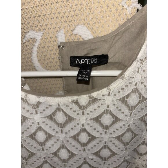 Apartment nine Boho lace, sleeveless tan lace overlay size 8 petite mini Career - Picture 3 of 4